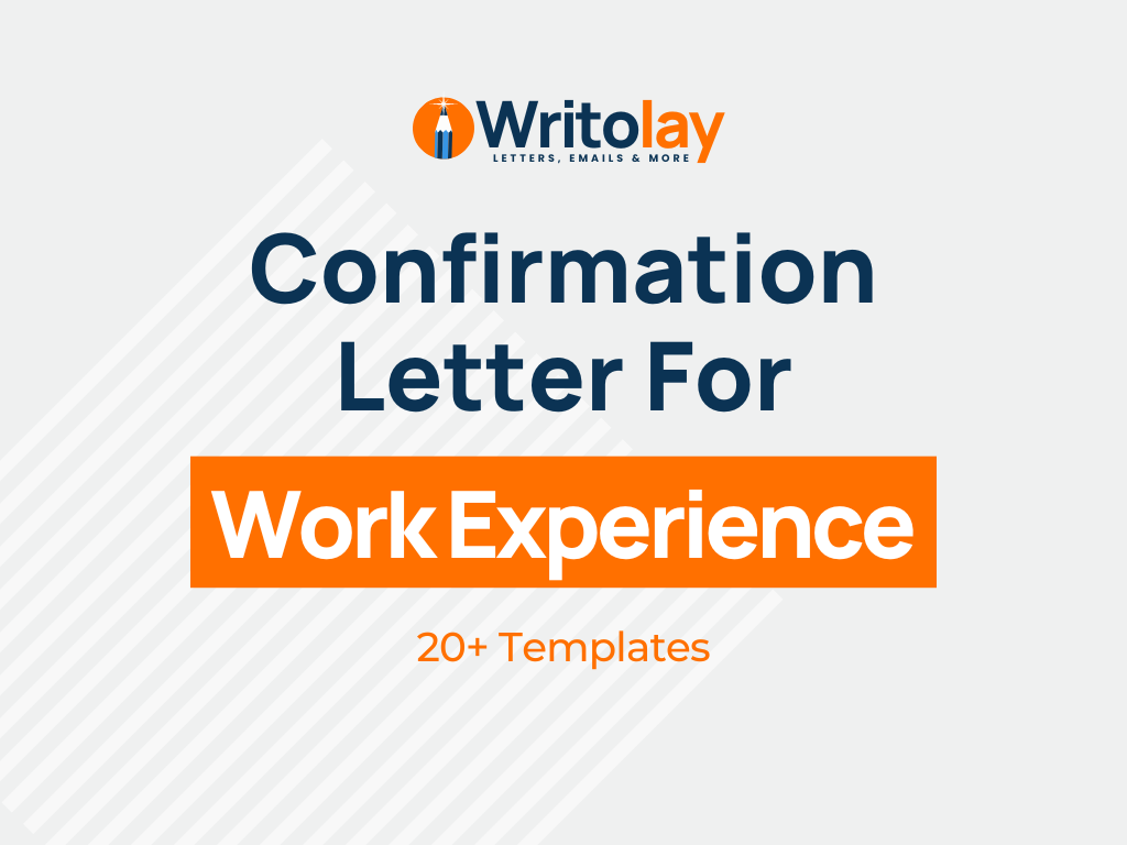 Work Experience Confirmation Letter Example: 4 Templates - Writolay