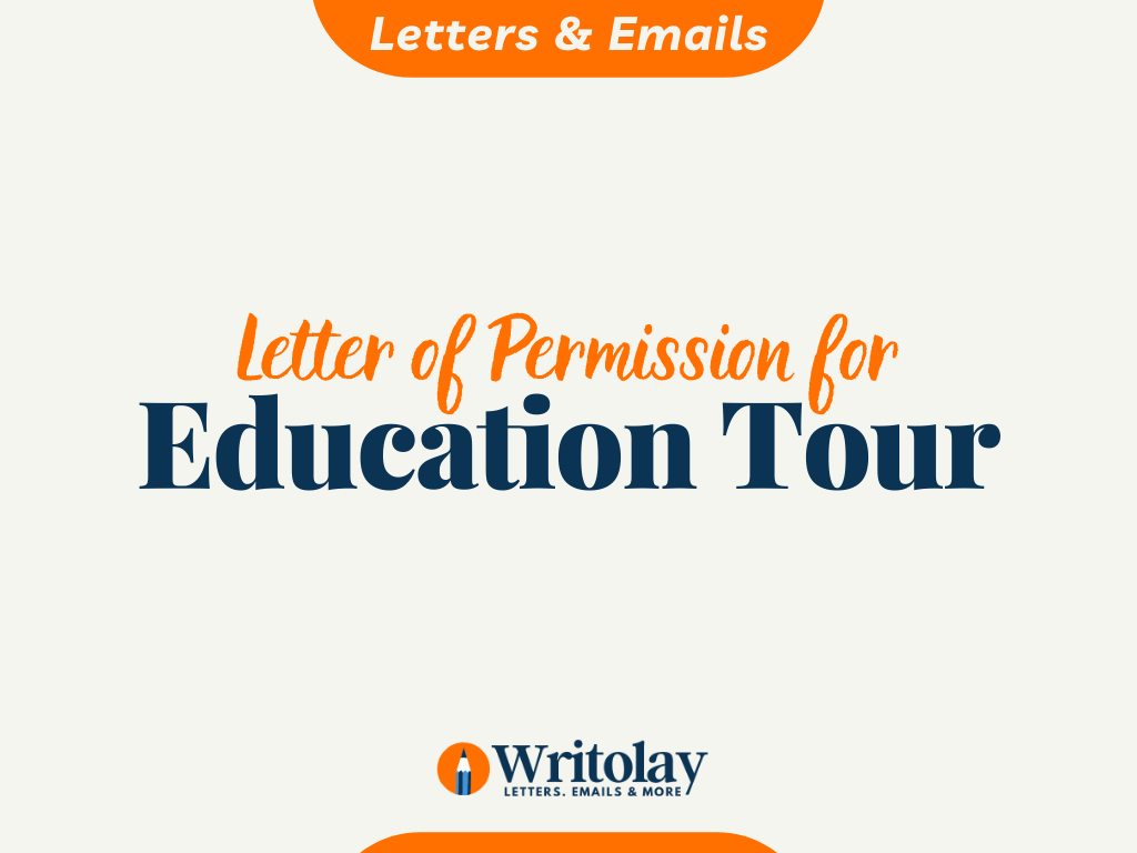 educational tour letter to principal