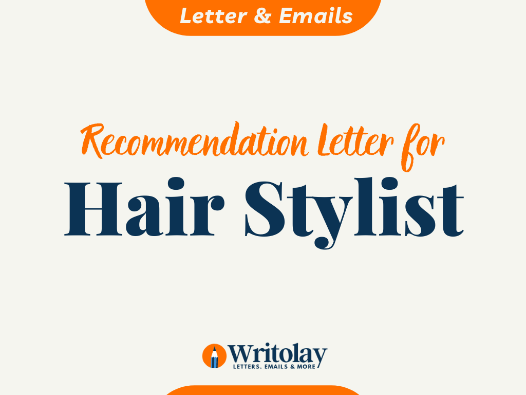 Hair Stylist Recommendation Letter template 