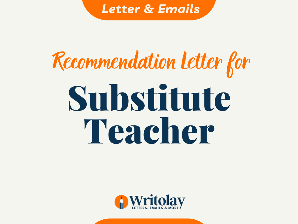 sample cover letter for substitute teaching job