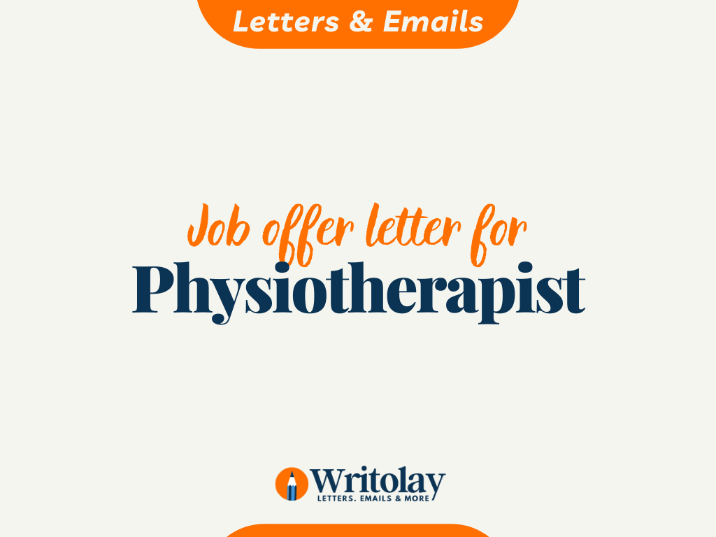cover letter for physiotherapist job in india