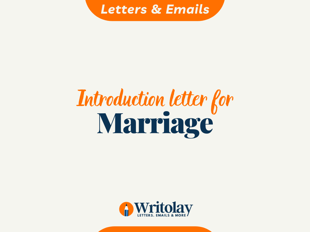 cover letter report of marriage