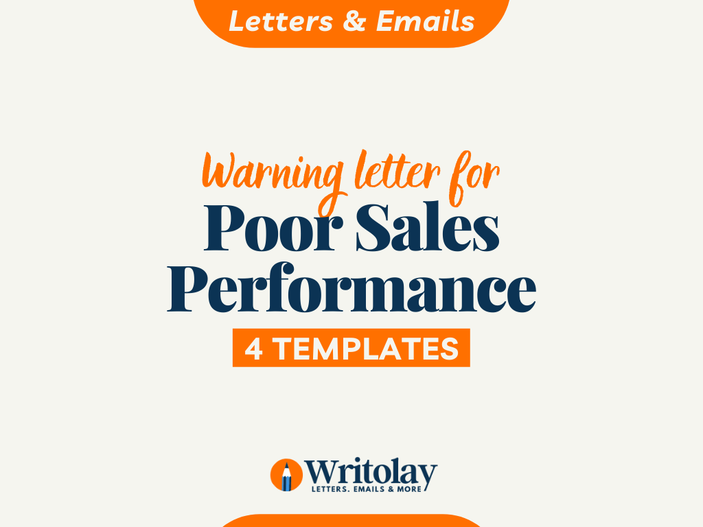 Letter of Warning for Poor Sales Performance: 30 Templates