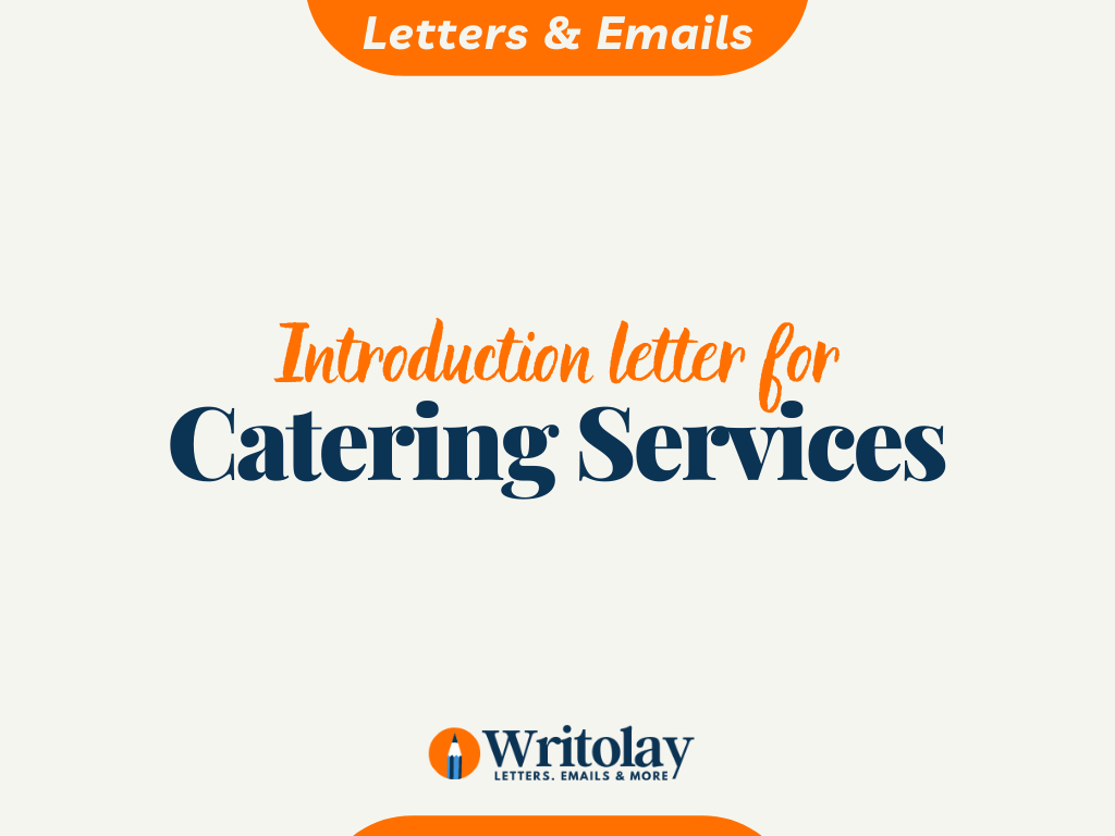 Letter of introduction for catering services- Sample Template