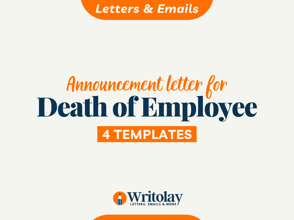 Letter to announce Death of employee: 15 Templates
