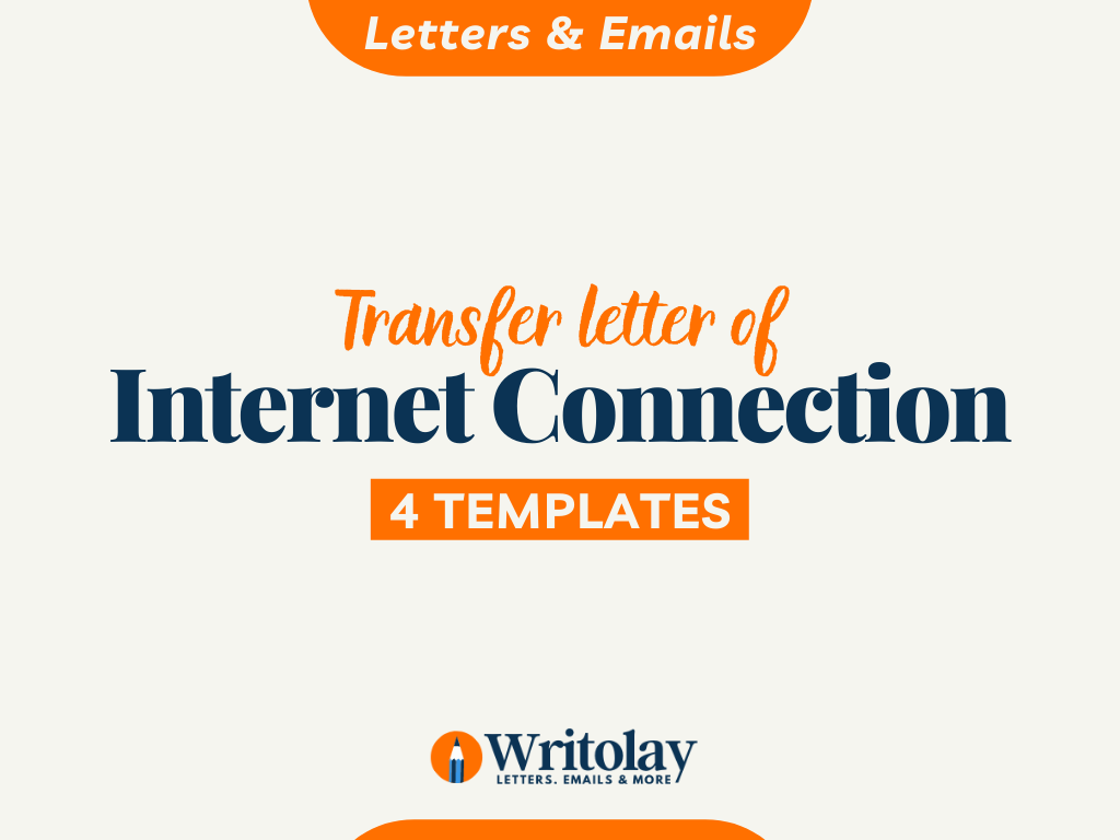 Letter of Transfer of Internet Connection: 21 Templates Within Request Letter For Internet Connection Template