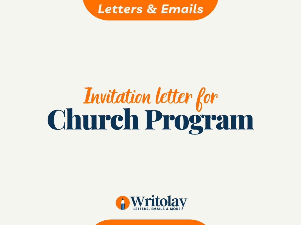 Church Program Invitation Letter Template