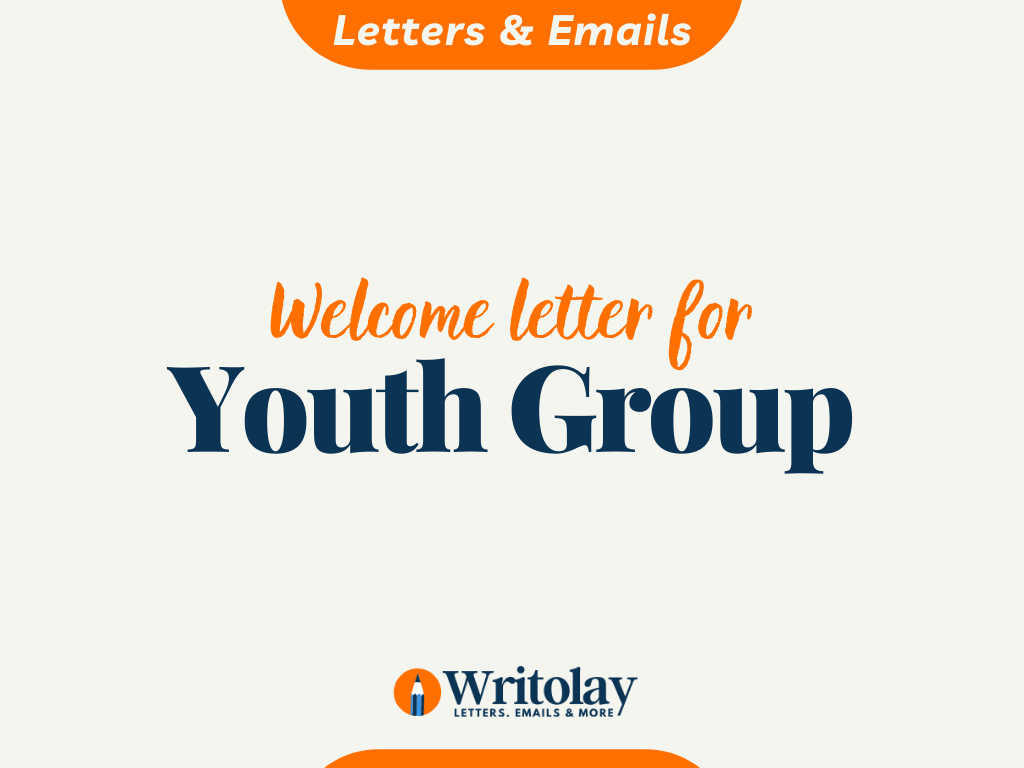 Youth Group Welcome Letter Template - Writolay