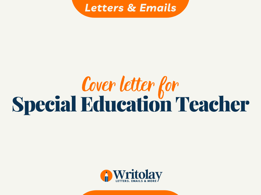 cover letter special education teacher