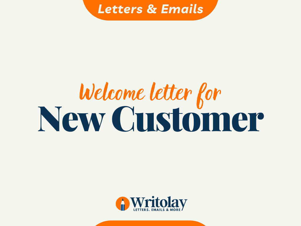 New Customer Welcome Letter Template