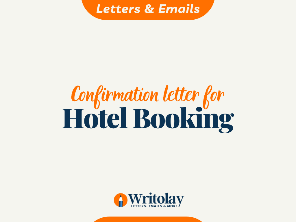 Letter Of Confirmation For Hotel Booking: 23 Templates