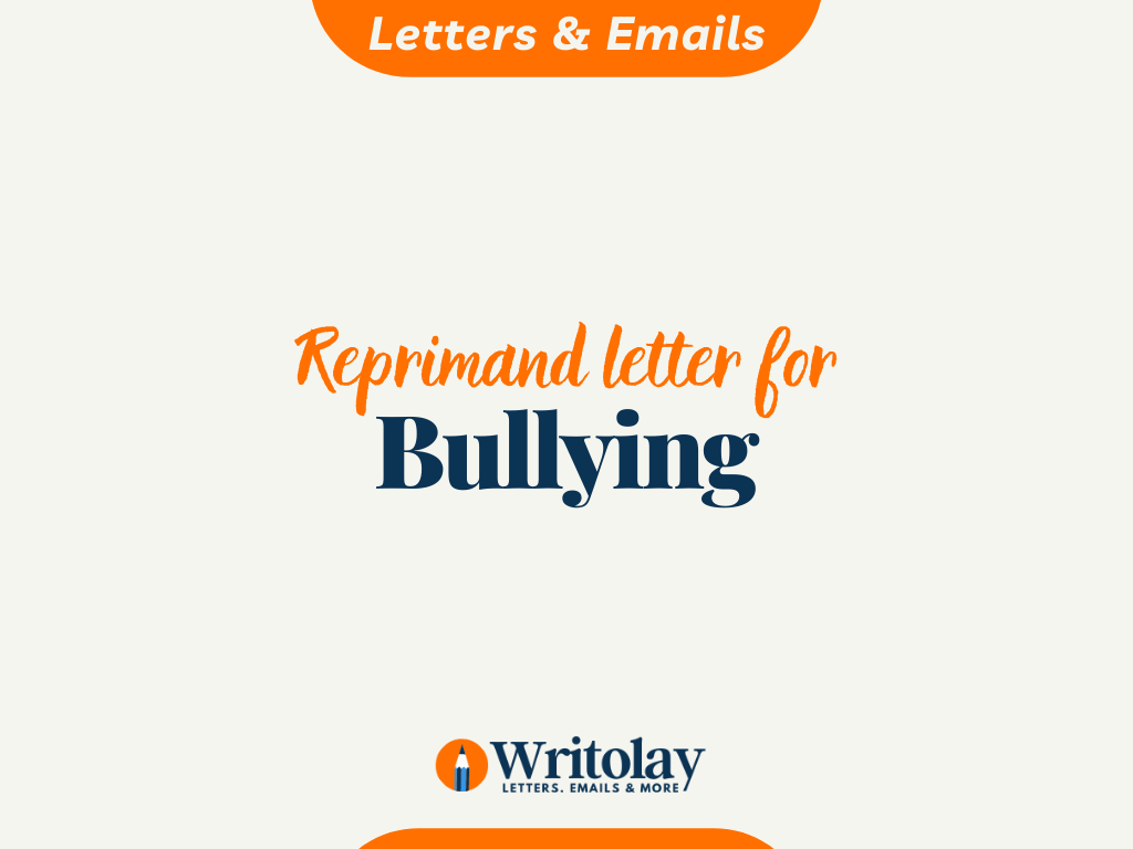 Letter of reprimand for bullying- 21 Templates With Letter Of Reprimand Template