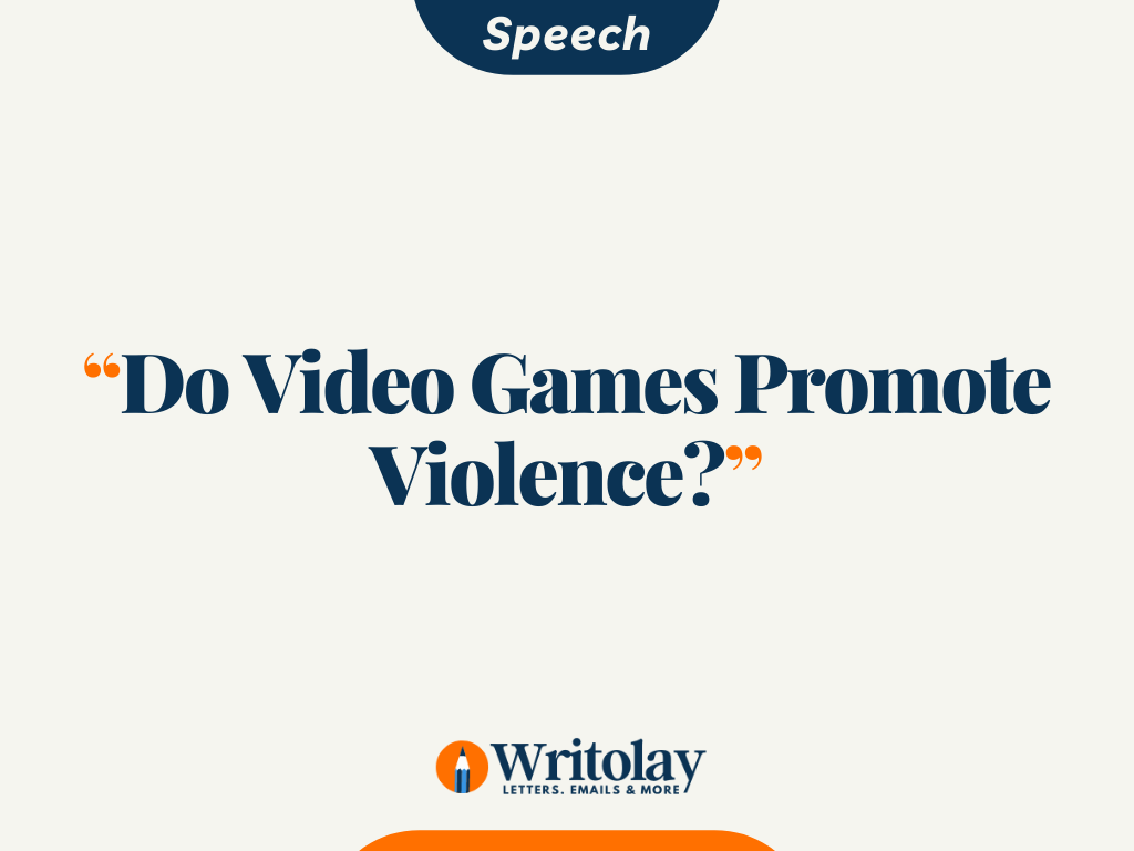 speech on do video games promote violence