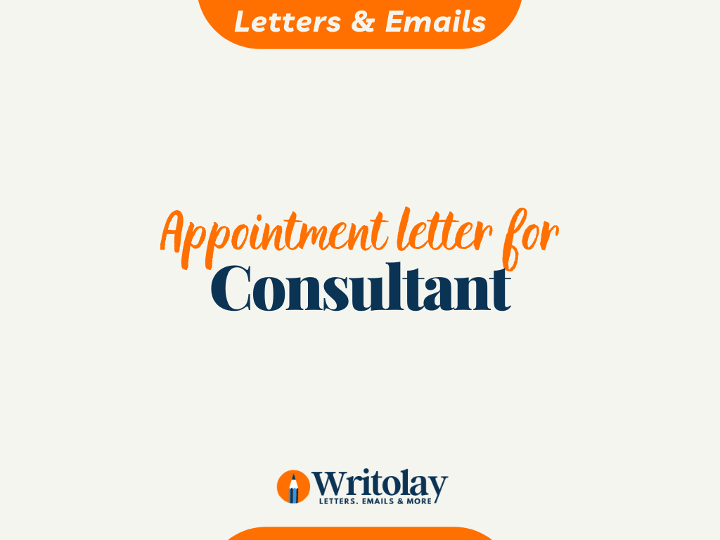 appointment letter as consultant