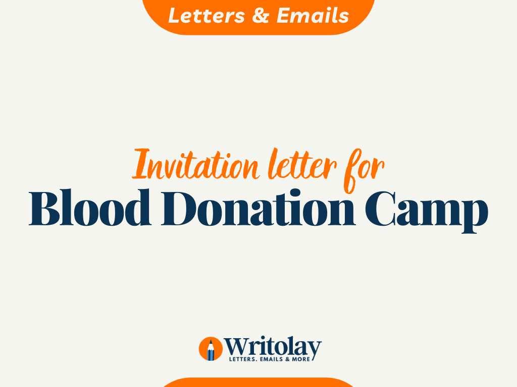 application letter for organise blood donation camp