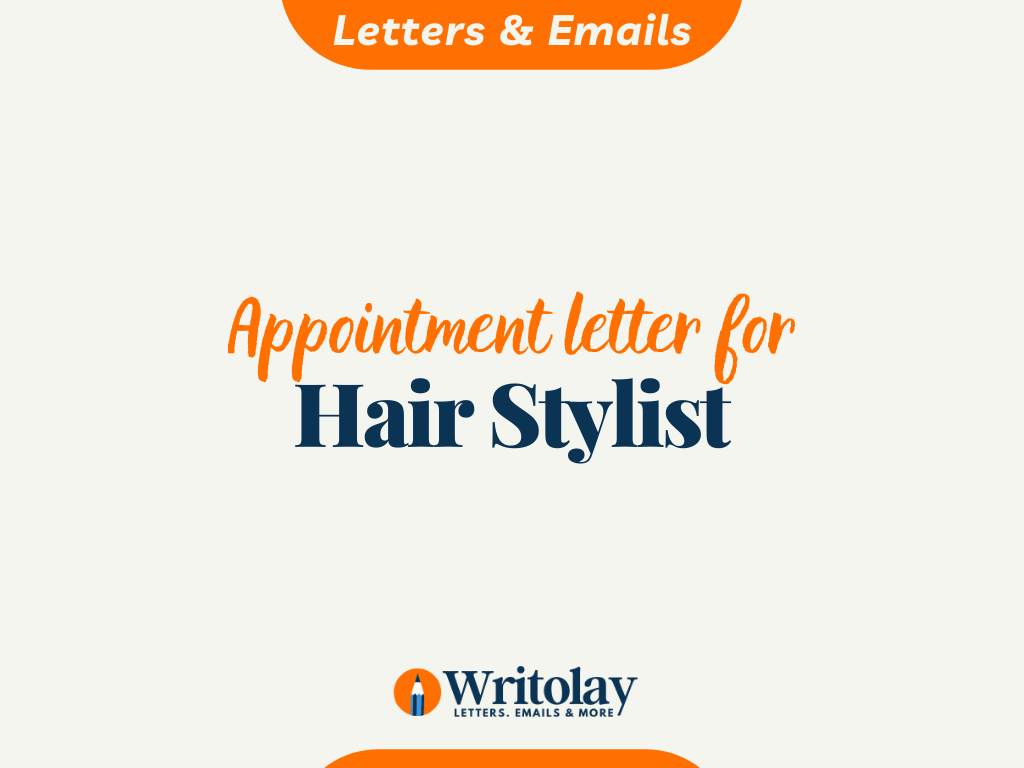 Hair Stylist Appointment Letter Template (Free) - Writolay