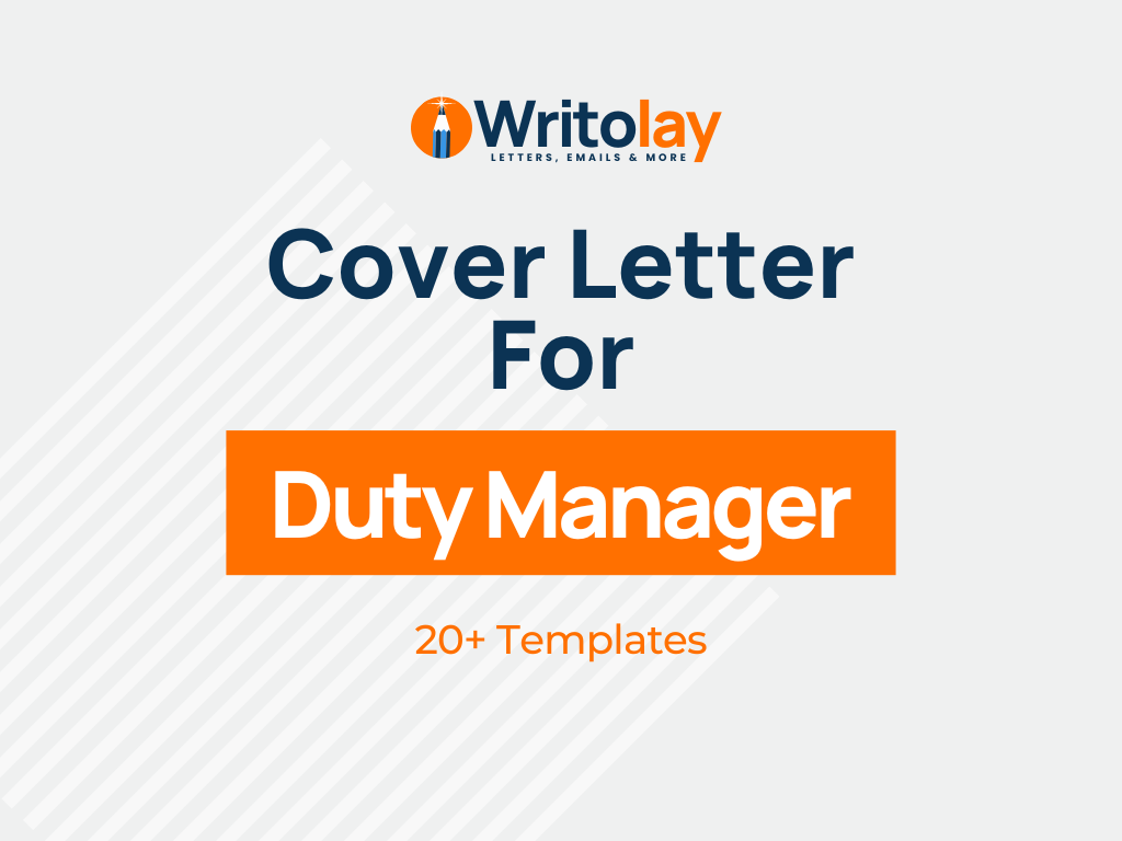 application letter for duty manager position
