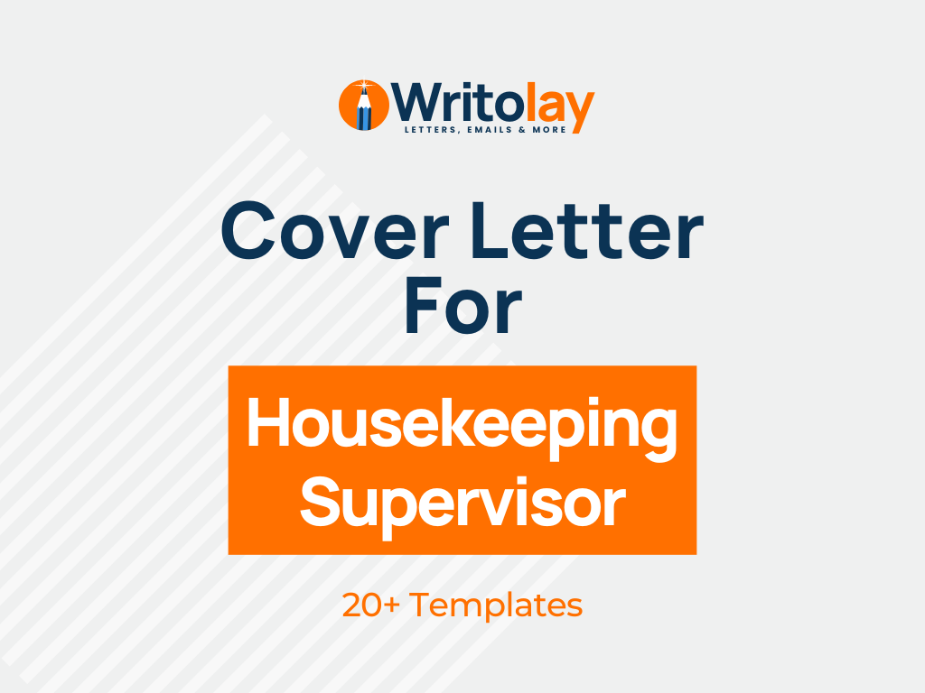 cover letter for housekeeping supervisor in hospital