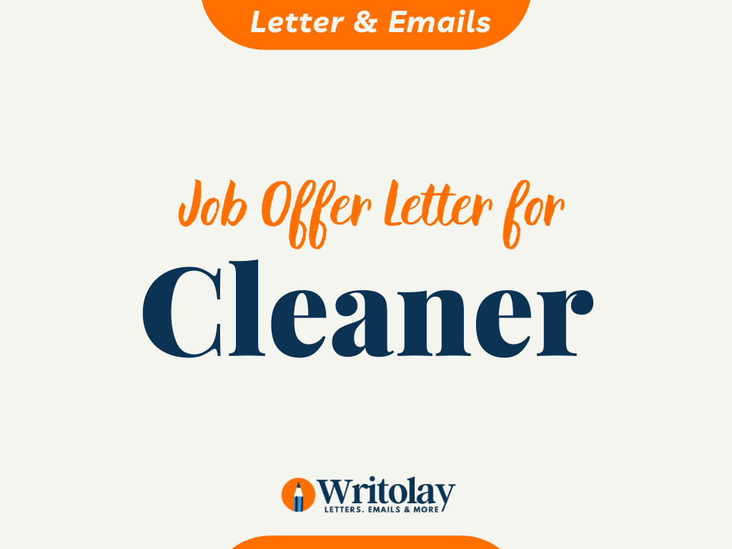 application letter for cleaner job sample