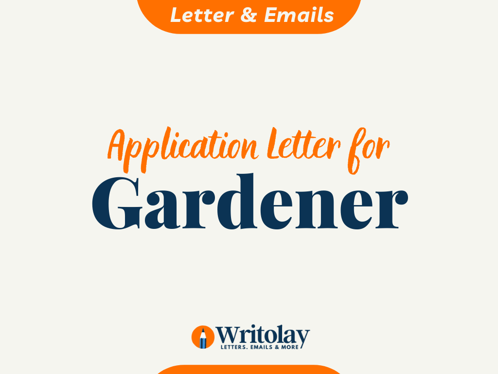 cover letter for a gardener