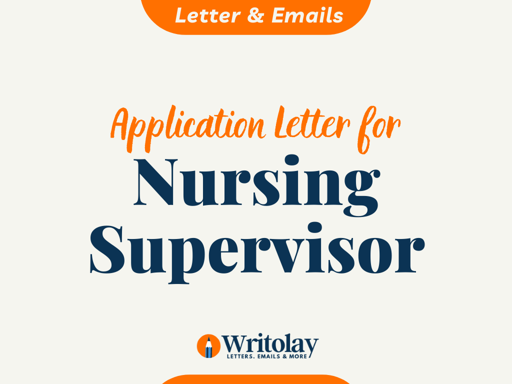 nursing supervisor cover letter