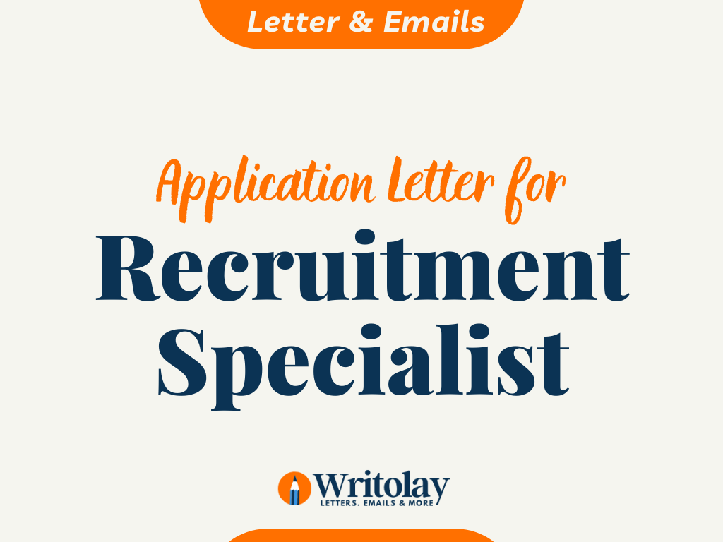 application letter recruitment specialist