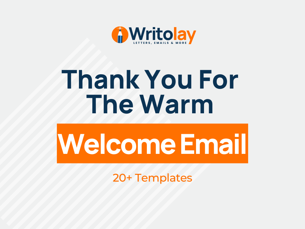sample thank you letter for warm welcome