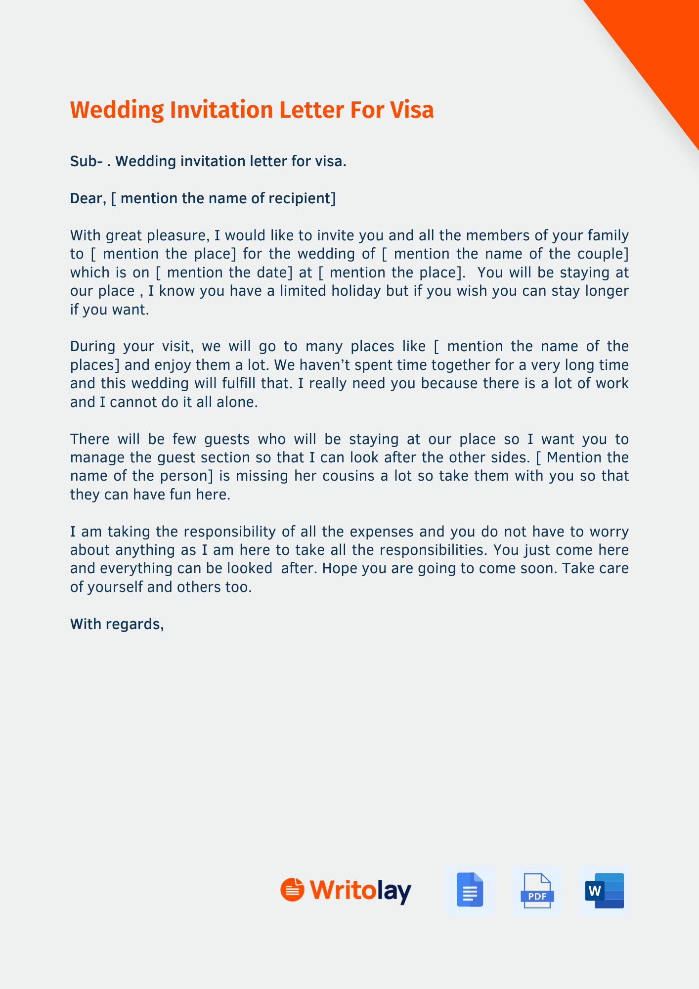 visa letter to my love download